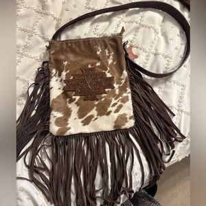 American Darling cowhide Fringe Crossbody Bag